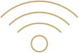 A digital icon representing a Wi-Fi signal with four curved lines radiating upward from a small circle at the bottom.