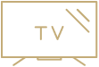 A black and yellow icon of a bed with a person lying in it, representing a care or accommodation suite.